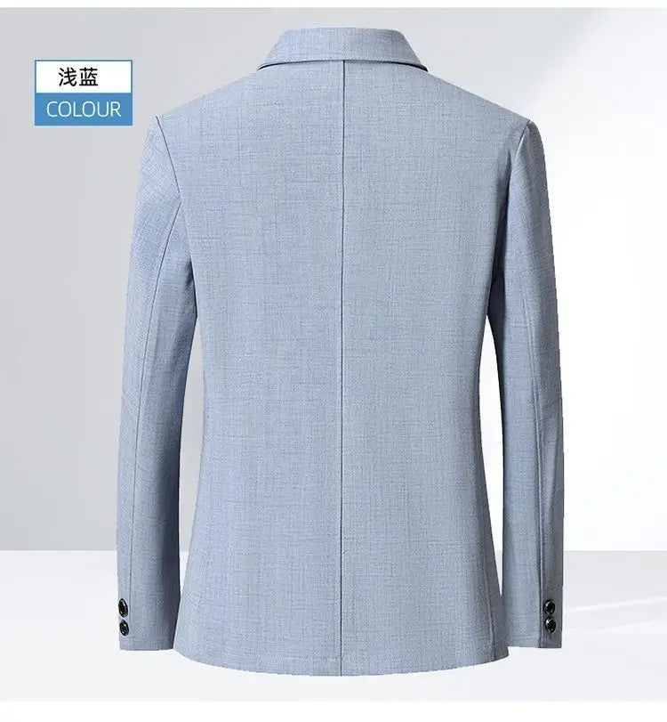 30% Linen Blazer - Men's Fashionally Fit Business Formal Wedding Gentleman's Cool Silk Lightweight Breathable Casual Blazer