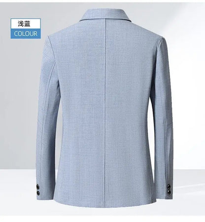 30% Linen Blazer - Men's Fashionally Fit Business Formal Wedding Gentleman's Cool Silk Lightweight Breathable Casual Blazer