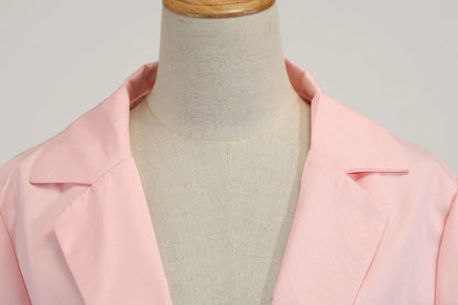 Women's Casual Blazer Notched Lapel Long Sleeve Open Jacket with Pockets Slim Fit Spring Autumn Office Lady Streetwear Coat