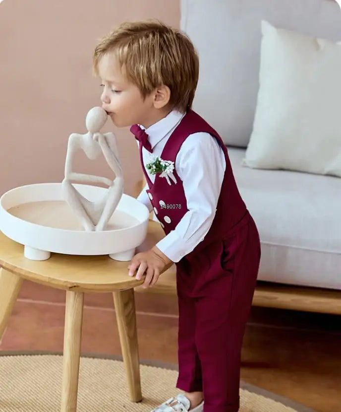 Boys Formal Suit Set – Vest, Pants & Bowtie for Kids