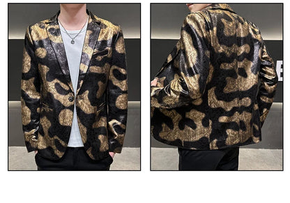 2026 Autumn Suede Men's Casual Suit Jacket Slim Fit Handsome High-quality Business Social Blazers Social Streetwear Dress Coat