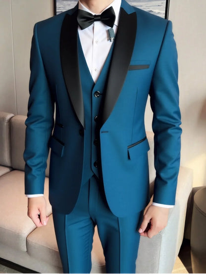 Beige Suit Men Business Tuxedos Formal 3 Piece Set Jacket Vest Pants Single Breasted Groom Groomsman Prom Wedding Party 2025 New