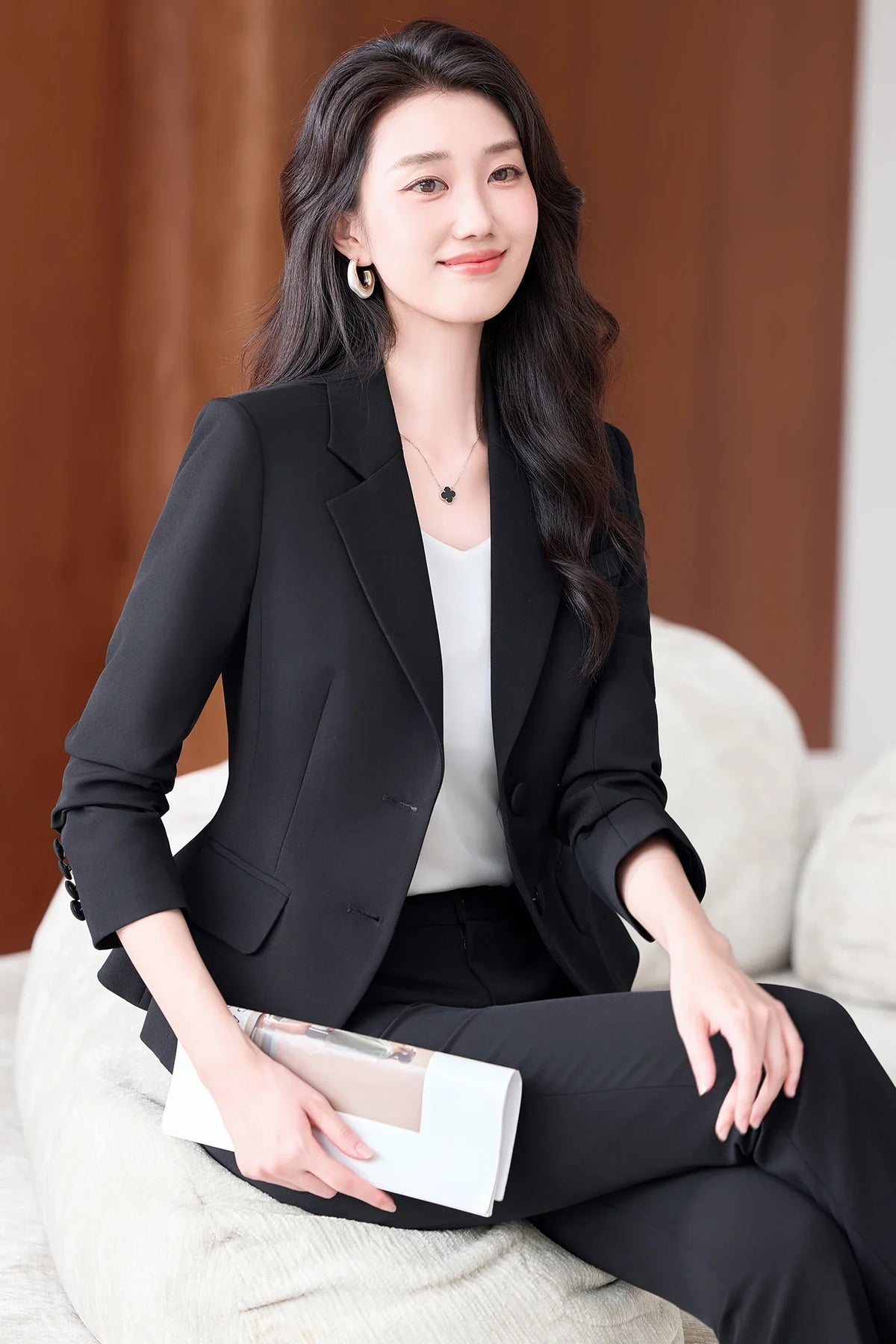 Fashionable Business Women's Outfit - Elegant Slim Fit Pants And Suit Set - Stylish New Arrival 2026