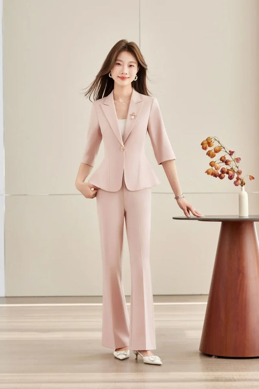 2026 Fashion Professional Women's Clothing High-Quality Two-Piece Set Pants + Suit Jacket Spring Summer New Arrival