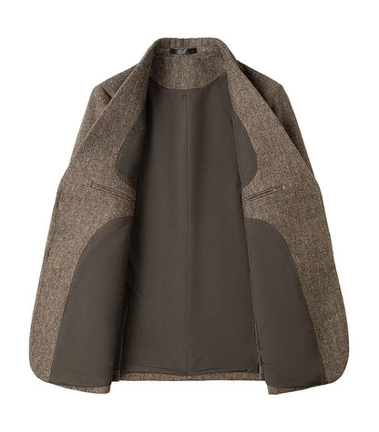 Autumn Winter Thicken Warm 50% Woolen Men Suit Jacket Retro Style Fashion Business Slim Fit Casual Wedding Groom Coats Tailcoat