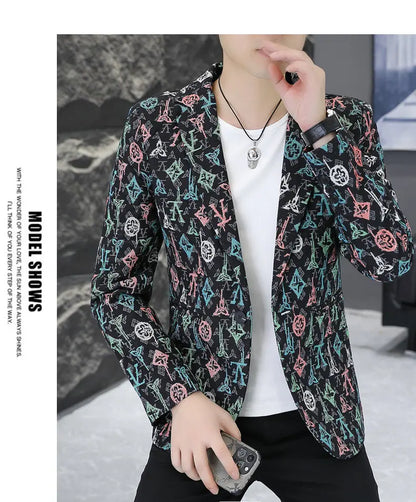 Blazer Men's fashion outdoor travel gentleman wedding Slimming Business versatile Trendy Casual Korean-style formal wear Blazer