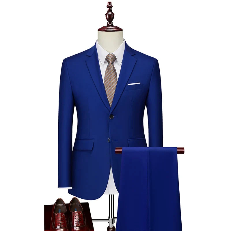 Men's 2024 Business Casual Wedding Suit Black Two-Piece Set with Waistcoat And Trousers Fashionable And Handsome Trend