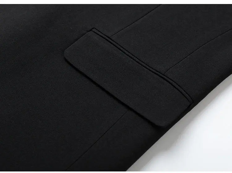 Men Suit Jacket Metal Buckle Designer Blazer Masculino Casual Man Dress Luxury Cool Black Chaquetas Hombre Elegantes Streetwear