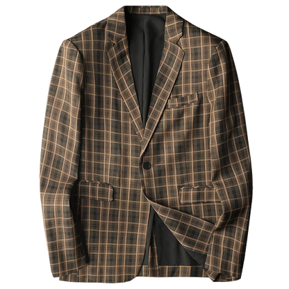 2025 Spring Classic Checkered Suit Jacket Men High End Business Casual Blazers Streetwear Social Wedding Groom Dress Blazer