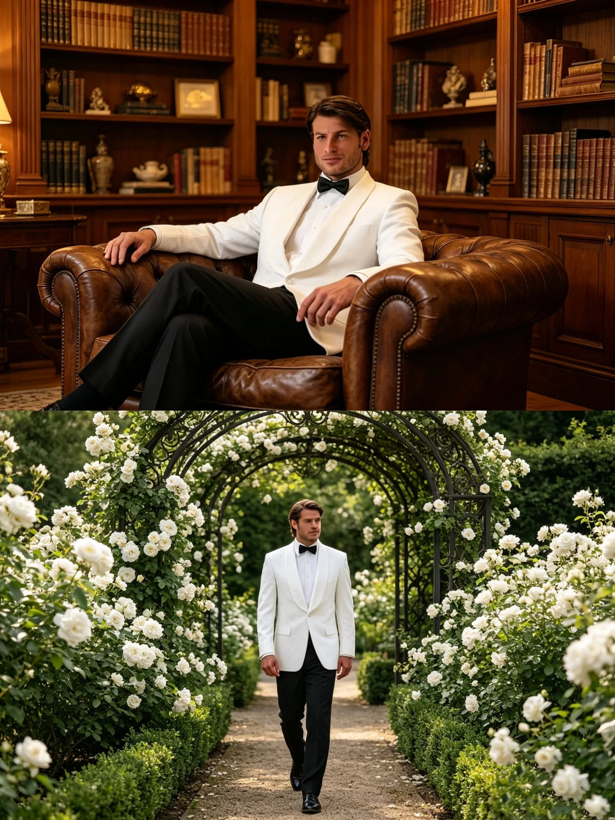 2 Pieces White Wedding Suit for Men Shawl Lapel Single Breasted Blazer And Pants Groom Tuxedo Prom Party Costume Homme Outfit
