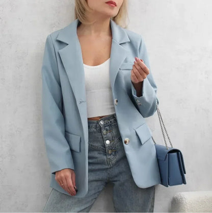 Women's Long Sleeved Blazer Casual Loose Top Versatile Korean Fashion Office Coat Spring Autumn New