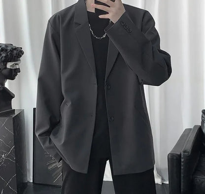 Men Korean Style Casual Blazer 2026 Spring Autumn Wrinkle Free Trendy Ins Couple Jacket Fashion Suit Coat