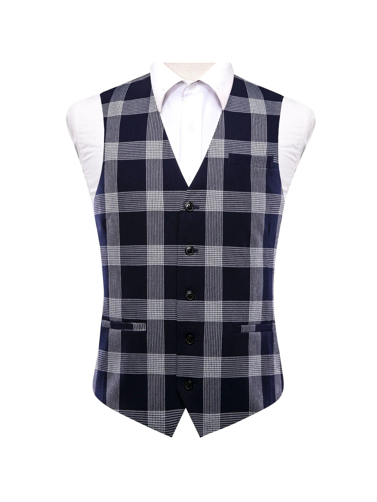 Men's Formal Vest – Retro Plaid Waistcoat for Weddings & Special Occasions