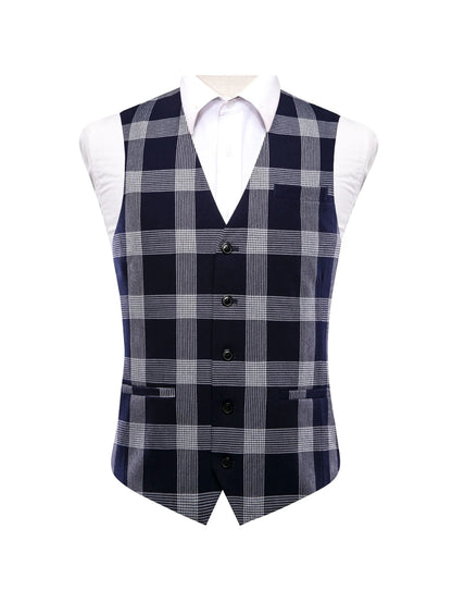 Men's Formal Vest – Retro Plaid Waistcoat for Weddings & Special Occasions