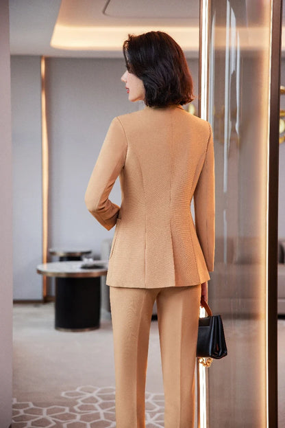 Women's Professional Pants Suit High-Quality Autumn Winter Wear Show Time Increased Temperament