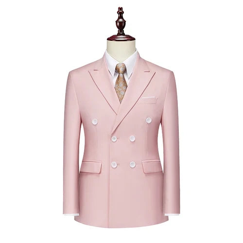 Men's Double Breasted Blazer – Slim Fit Suit Jacket for Wedding, Prom & Business