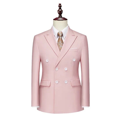Men's Double Breasted Blazer – Slim Fit Suit Jacket for Wedding, Prom & Business