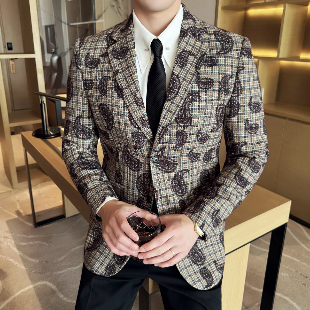 2025 Fashion Embroidery Jacquard Suit Jacket Korean Style Slim Fit Business Formal Social Prom Party Tuxedos Men Clothing 5XL-M