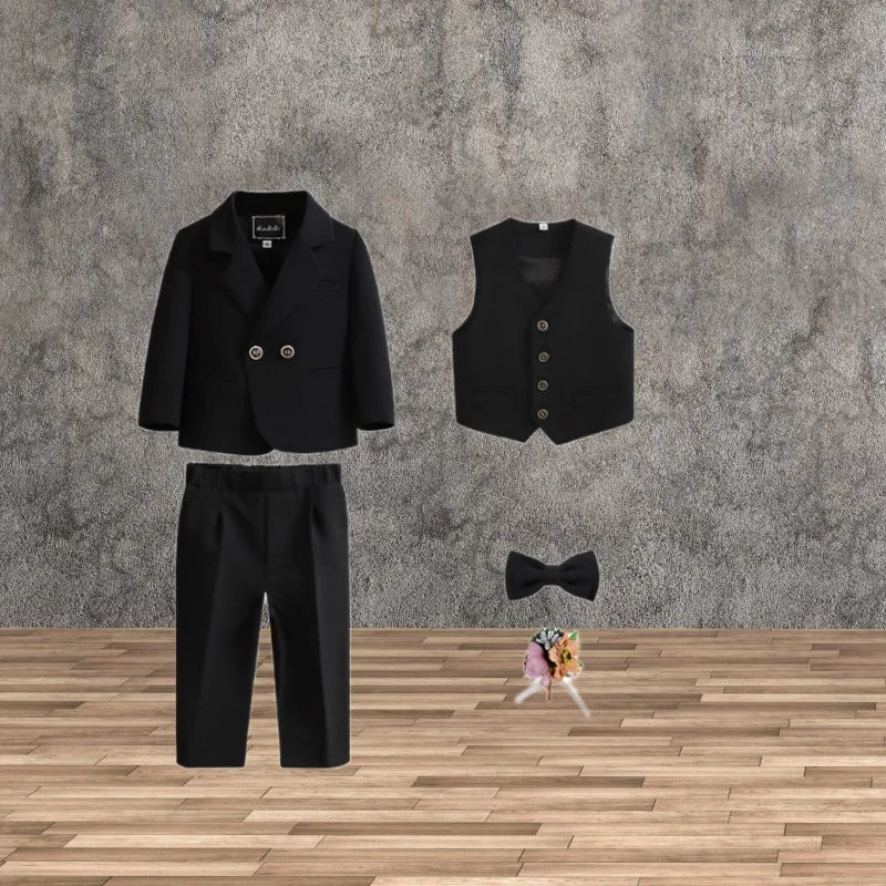 Toddler Boys' 1Year's Birthday Suit Children's Wedding Photography Suit Kids Spring Autumn Piano Catwalk Performance Suit