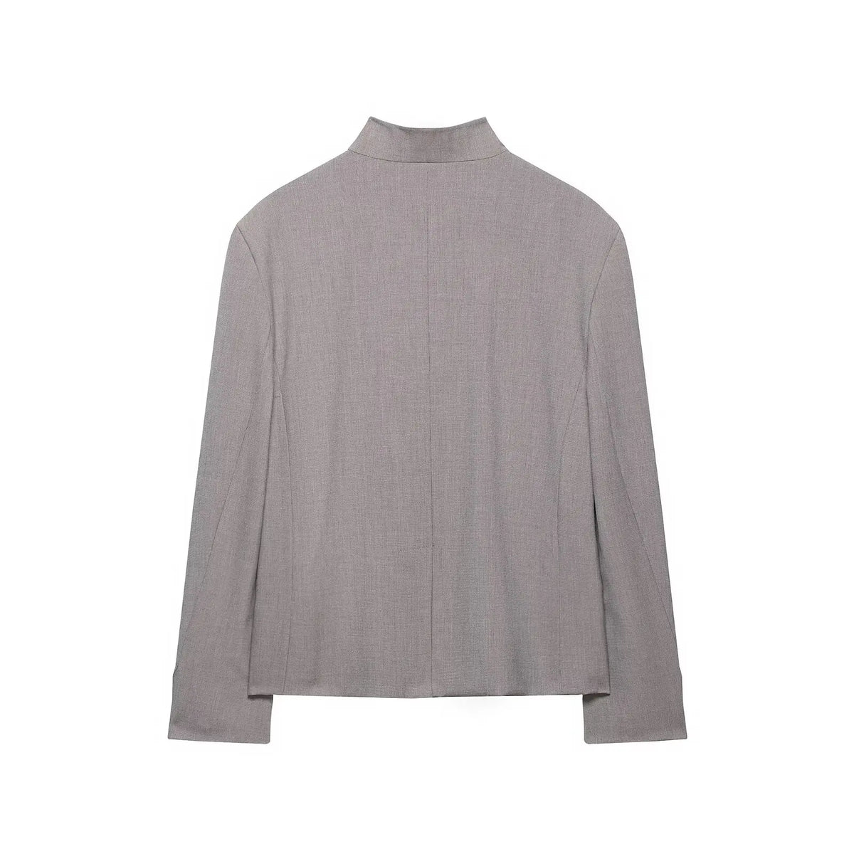 Elegant Women Solid Blazer Coat Spring Autumn Turtleneck Long Sleeve Single Breasted Straight Blazer Female Chic Suit Jacket