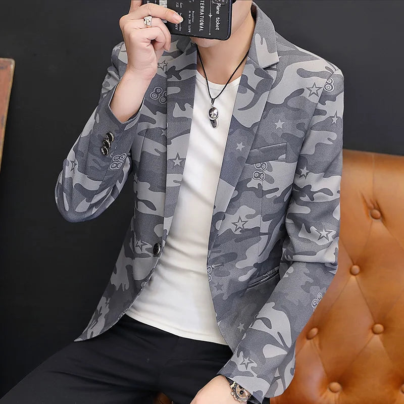 Men's Leisure Suit Jacket Spring Autumn Handsome Business Formal Fashion Hong Kong Style Advanced Sense Casual Wear