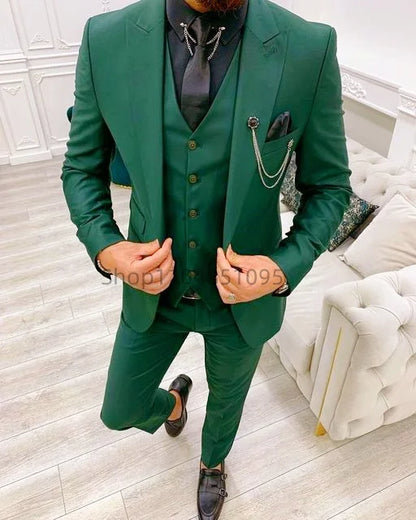 Costume 3 pièces homme col revers blanc, mode à boutonnage simple, blazer gilet pantalon ensemble décontracté chic pour mariage, tenue vestimentaire homme formelle