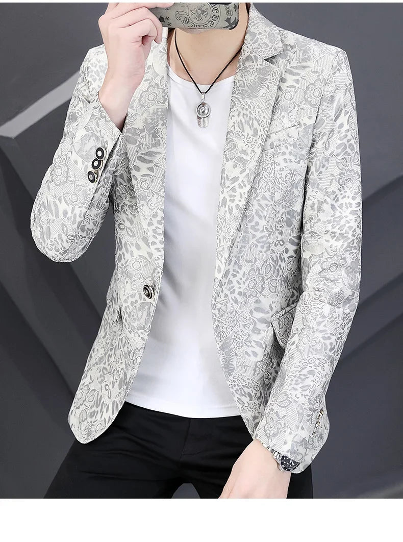 Brand Hot Stamping Casual Business Suit Jacket Men Retro Slim Fit Casual Suit Jackets Social Banquet Office Uniform Blazers 2026