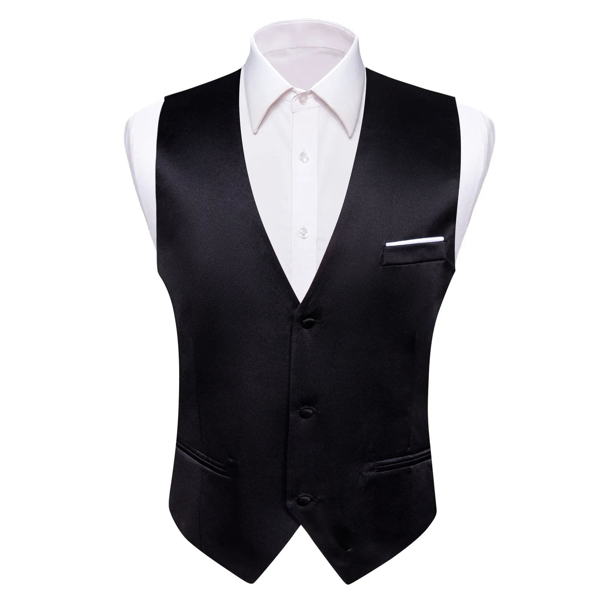 Men's Satin Vest Slim Fit Single-Breasted Waistcoat for Weddings and Formal Occasions