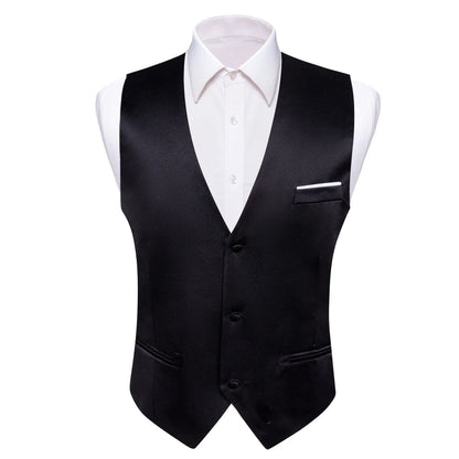 Men's Satin Vest Slim Fit Single-Breasted Waistcoat for Weddings and Formal Occasions