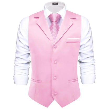 Men's Vest with Tie V-Neck Jacquard Waistcoat for Tuxedo Business Party