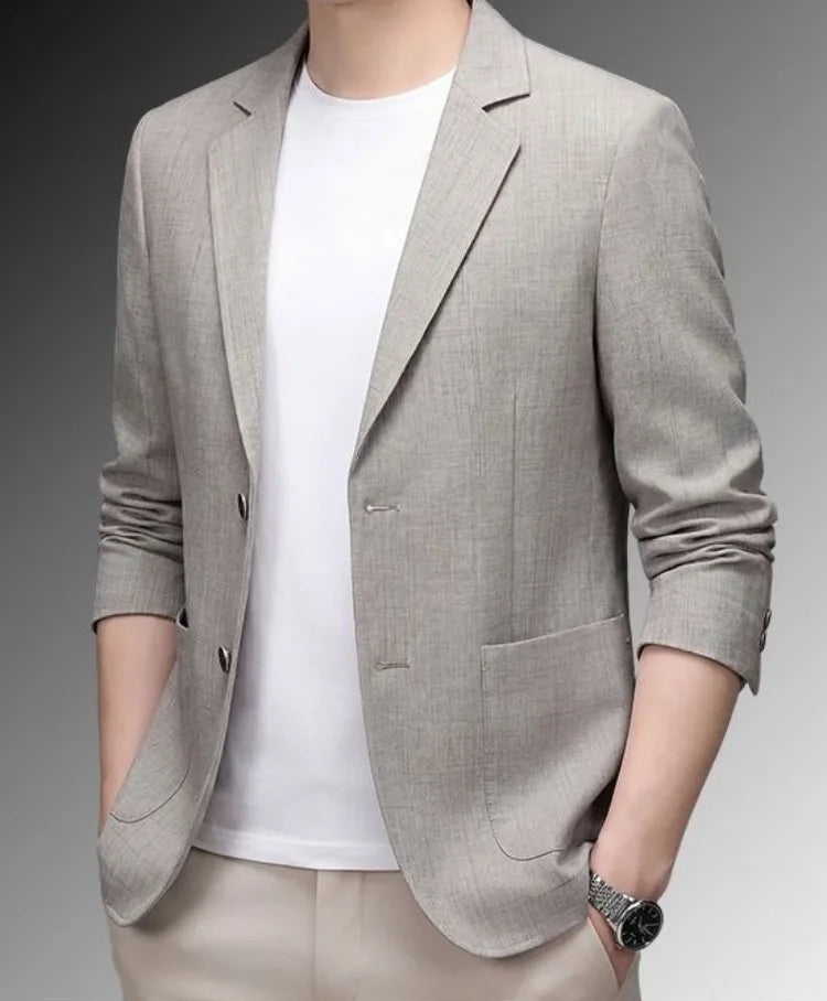 Men's Premium Linen Blend Casual Blazer, Summer Breathable UV Protection Jacket