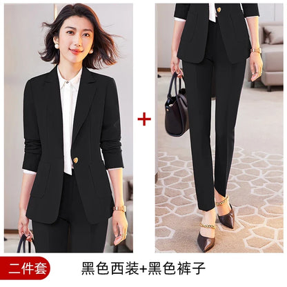 Women's Professional Pants Suit High-Quality Autumn Winter Wear Show Time Increased Temperament