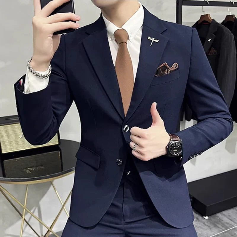 Men's Blazer Suit Jacket – Smart Casual & Business Style – 1 or 2 Button – Wedding & Party