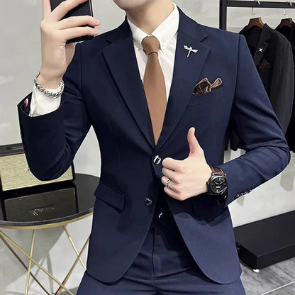 Men's Blazer Suit Jacket – Smart Casual & Business Style – 1 or 2 Button – Wedding & Party