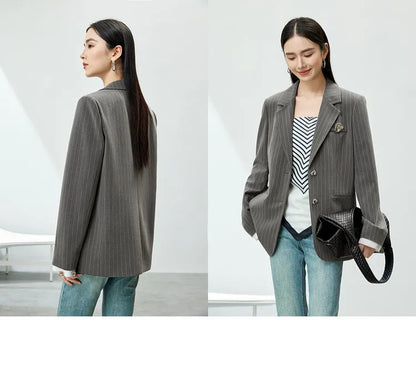 Blazer Women 2026 Spring Black Suit Jackets Office Business Workwear Casual Blazers Coat Female Outerwear Clothing