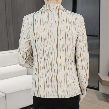 Blazer Men's Fashion Outdoor Travel Gentleman Wedding Slimming Business Versatile Trendy Casual Korean-style Formal Wear Blazer