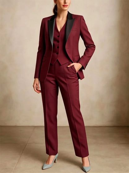 Tailor Made  Women's Suits 3 Pieces Elegant Official Outfits Formal Event Wear Women Business Formal Outfit (Jacket+Vest+Pants)