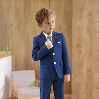 3-Piece Boys Suit Set | Solid Formal Tuxedo for Kids | Wedding & Party Suit Ages 2–14