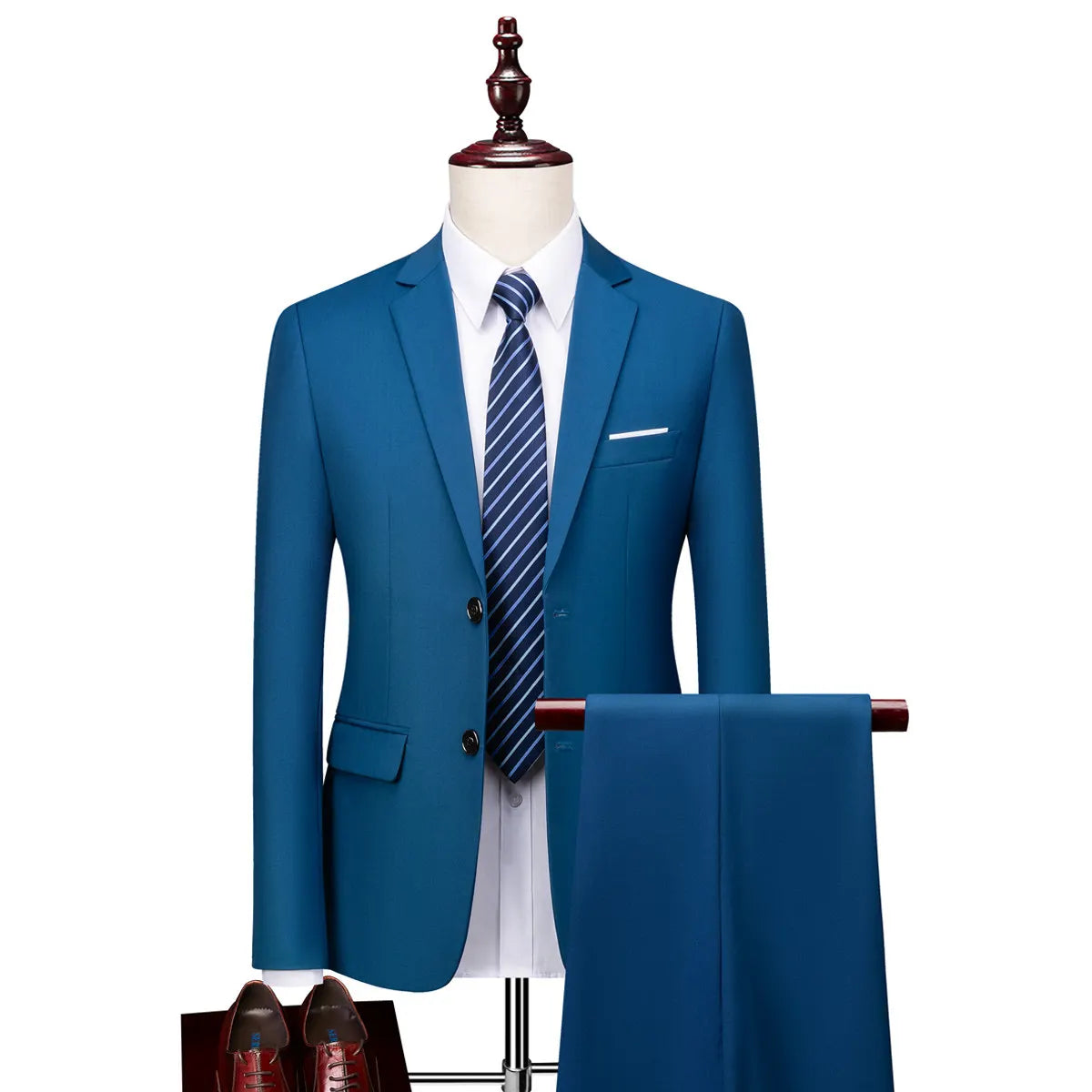 Men's 2 Piece Suit , Two Button Slim Fit Solid Jacket and Pants Set, Suits for Men Prom Party Wedding & Business