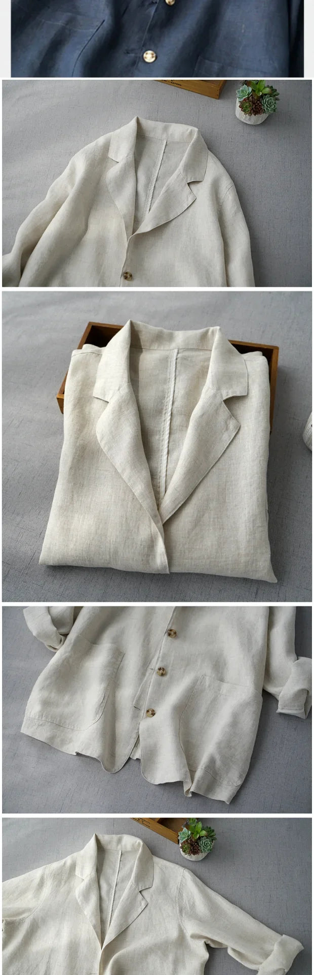 Loose Women's Short Suit Jacket Korean Japanese Style Cotton Linen Open Cardigan Top Casual Comfortable Fashionable