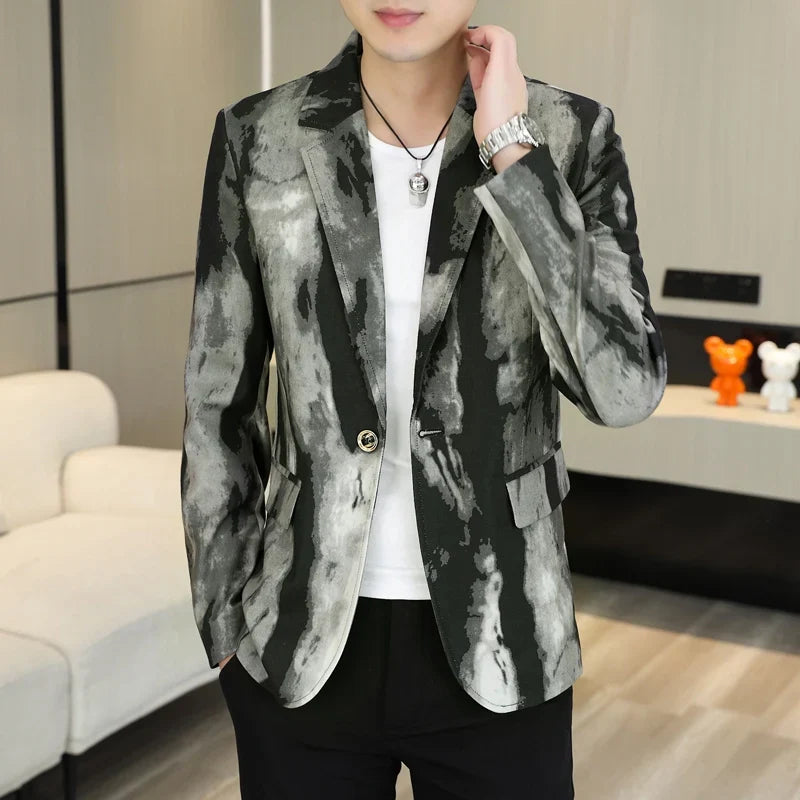 Blazer Fashionable Outdoor Travel Trend Slim-fit Gentleman's Youthful Wedding Versatile Host Casual Korean Style Men's Blazer