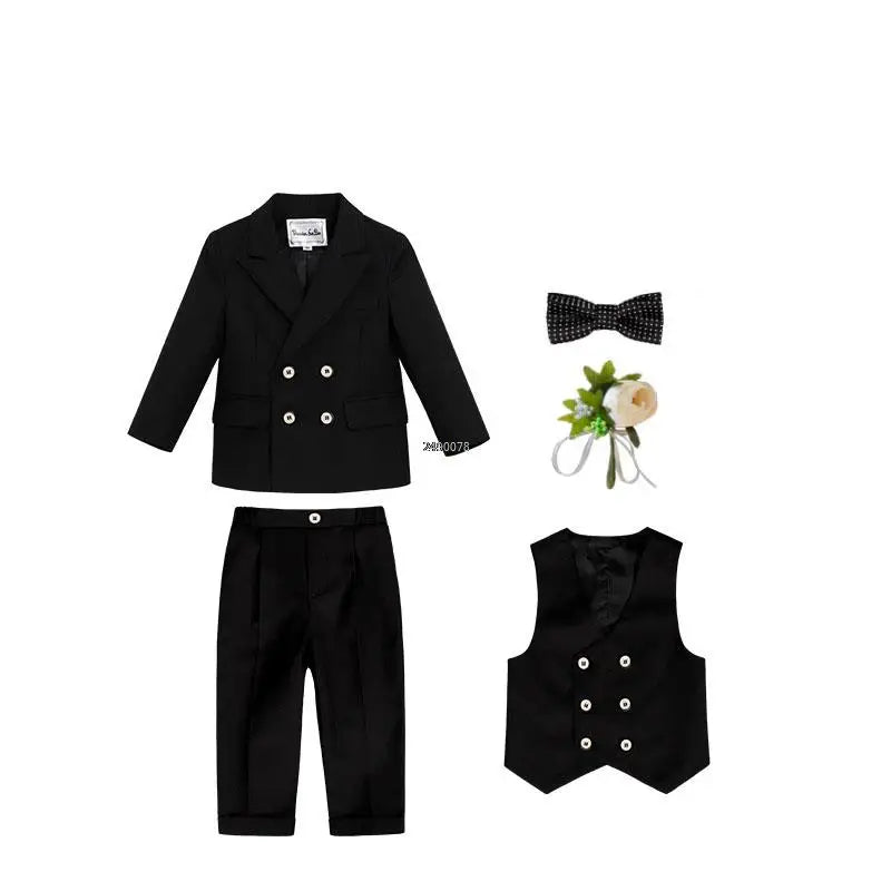 Little Boys Wedding Suit Children Photography Dress Kids Stage Performance Formal Blazer Suit Baby Birthday Ceremony Costume