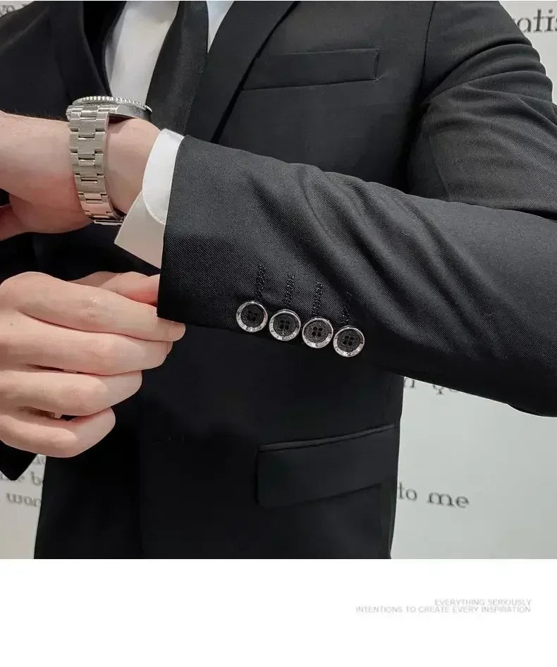 Costume blanc trois pièces pour homme, anti-plis, infroissable, anti-adhérence des poils, costume de travail formel d'affaires, vêtements de travail quatre saisons Dr