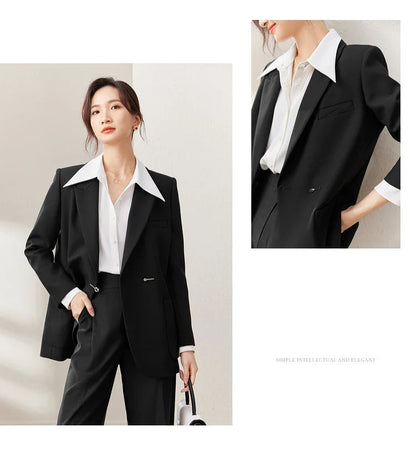 Black Blazer Suit Jacket Women 2026 Spring Fall Fashion Trend Elegant Office Ladies Work Wear Clothing 153XC3230X