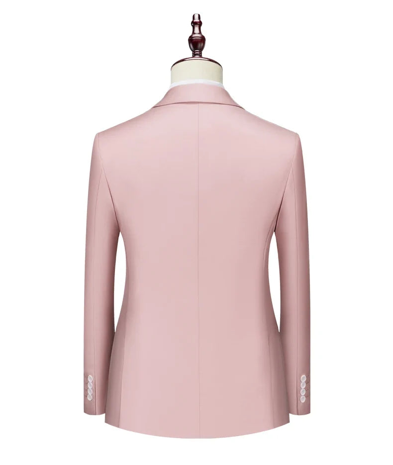 Male Blazer Men's Fashion Business Handsome British Style Casual Slim Solid Color Wedding Work Four Season Style Blazers M-6XL