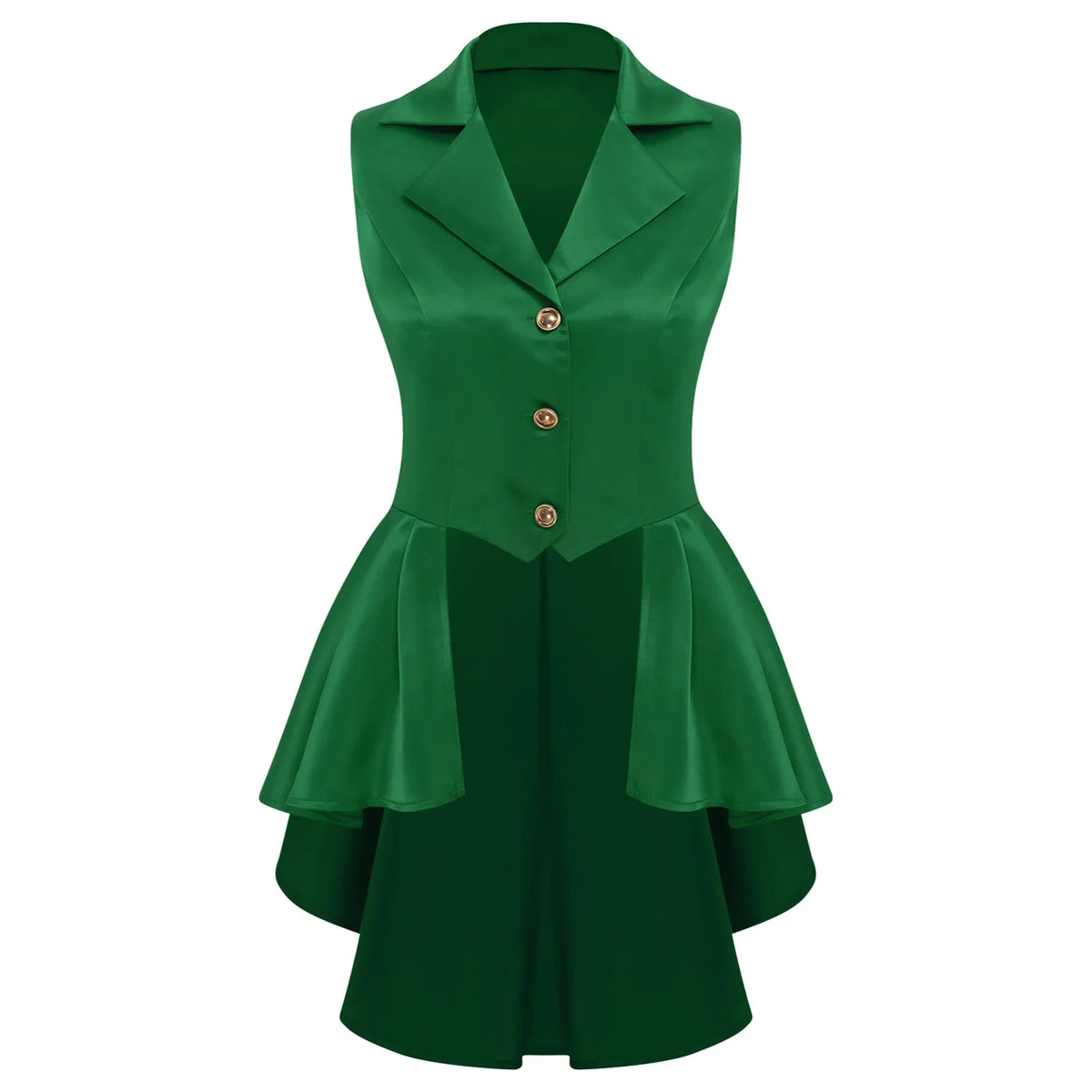 Women Sleeveless Vests Steampunk Victorian Costumes Waistcoat Jacket Top Turn-Down Collar Tuxedo Tank Top Cosplay Gothic Outfit