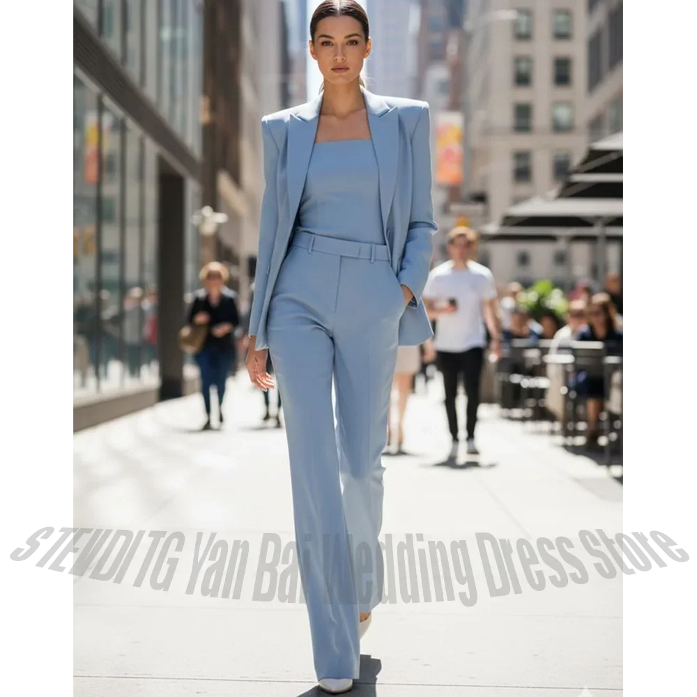 Peaked Lapel Women Suit Set 2 Pieces Slim Fit High Quality Professional Office Lady Elegant Outfit for Banquet Daily Wear