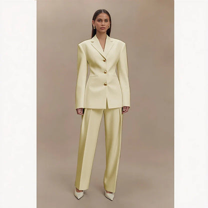 Dark Blue Women Suits Customized Slim Fitted Single-breasted Two Pieces(Jacket+Trousers) Ladies Formal Party Wedding Set