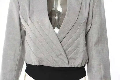 2026 Spring Autumn New Women Jacket Niche Design Pleated Zipper Blazer Stylish Elegant Fashion Coat High-end Jumpsuit H2720