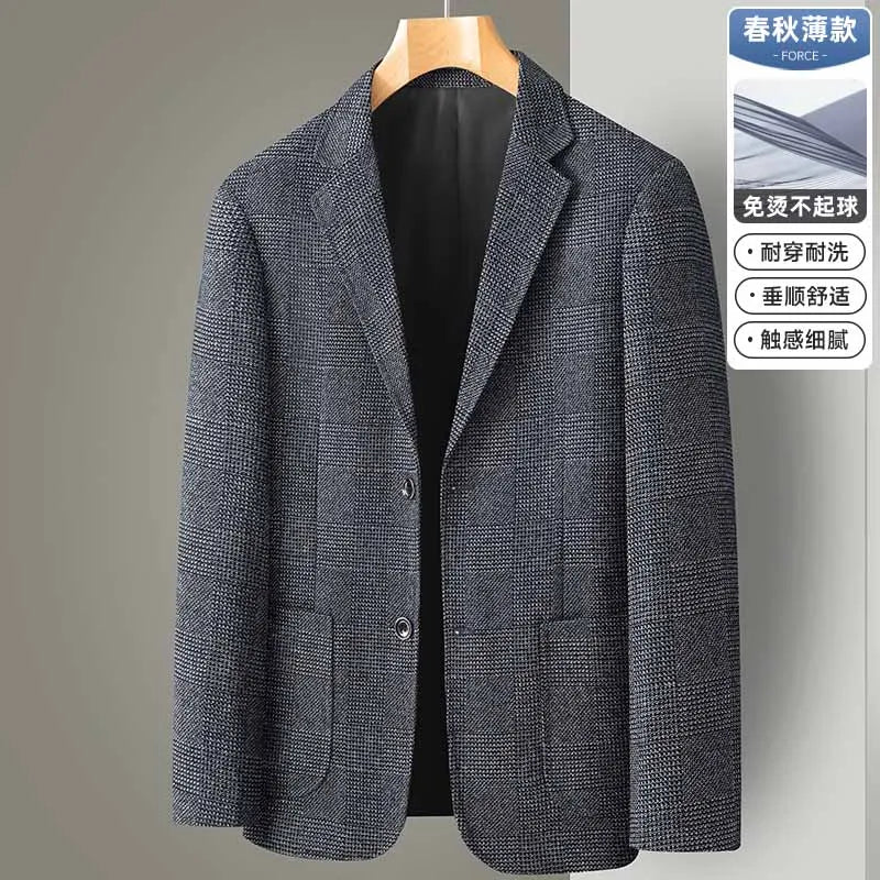 Men's Casual Loose Fit Blazer 13 Colors All-Season Plaid Suit Jacket for Men